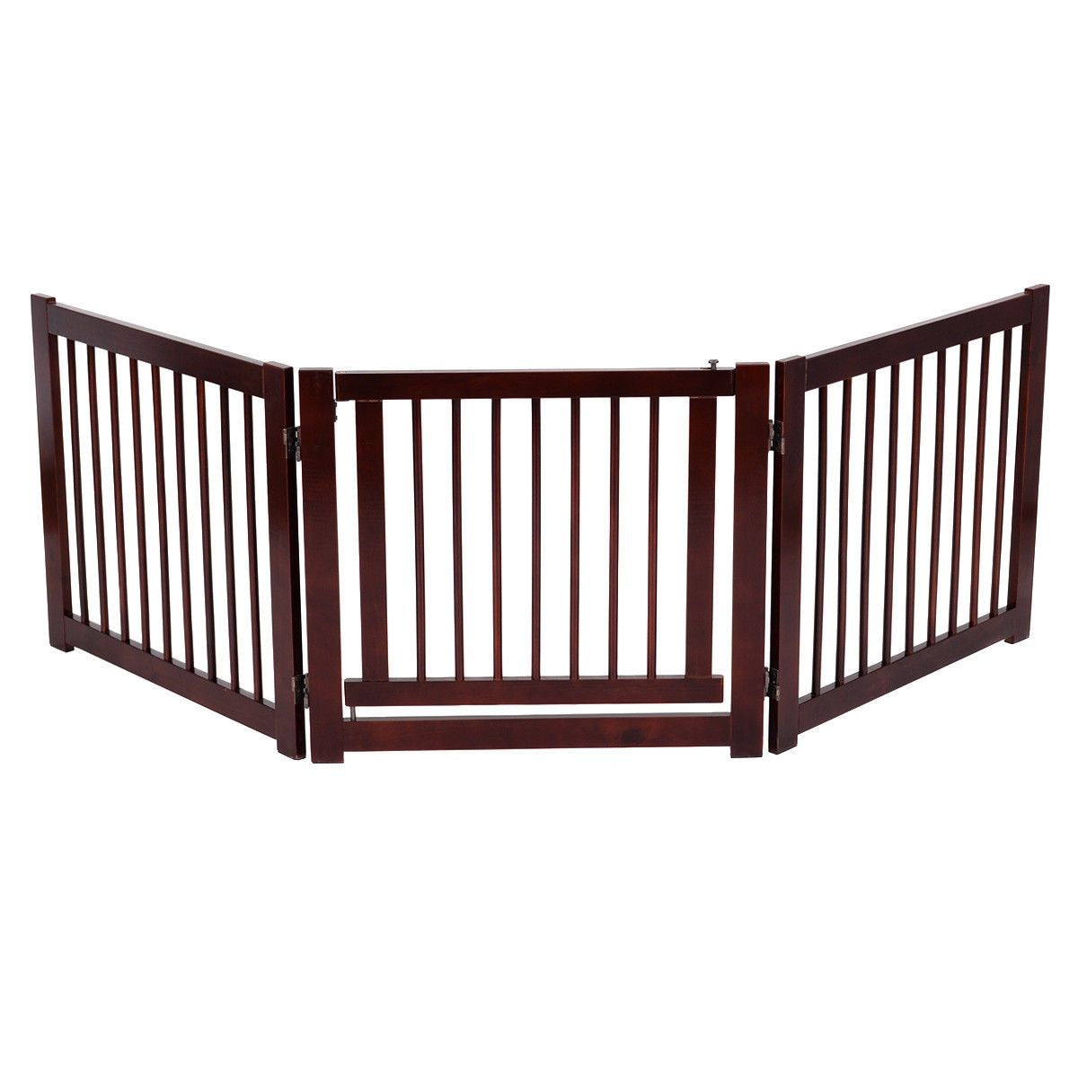 Cancello per Cani Pieghevole 3 Pezzi Cancelletto Di Sicurezza per Animali Domestici 206X61X1,8Cm