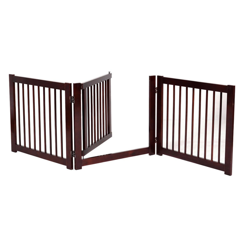 Cancello per Cani Pieghevole 3 Pezzi Cancelletto Di Sicurezza per Animali Domestici 206X61X1,8Cm