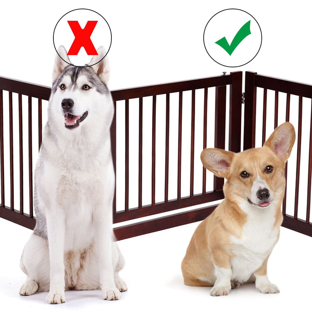 Cancello per Cani Pieghevole 3 Pezzi Cancelletto Di Sicurezza per Animali Domestici 206X61X1,8Cm