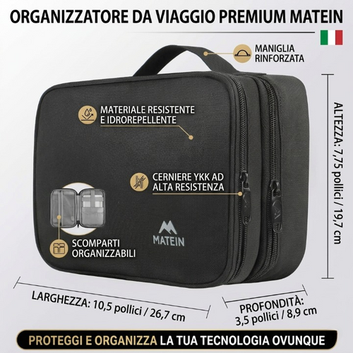 Custodia Organizer da Viaggio per Elettronica Matein