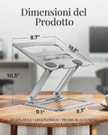Supporto Laptop Ergonomico in Alluminio,Regolabile, Pieghevole e Stabile