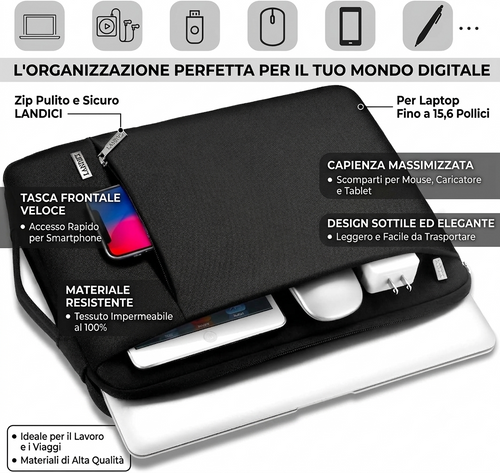 Custodia PC Portatile fino a 15,6 Pollici LANDICI