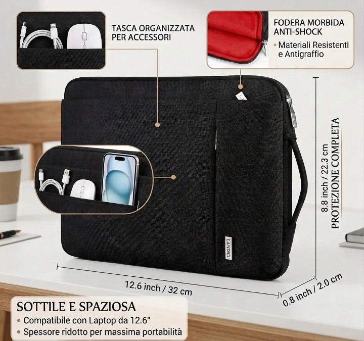 Custodia PC Portatile fino a 15,6 Pollici LANDICI
