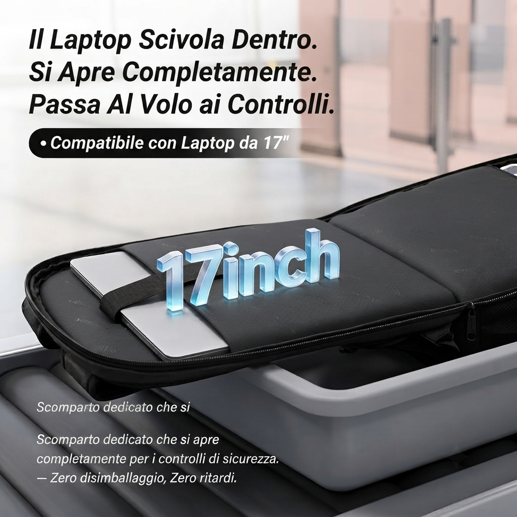 Zaino da Viaggio e Lavoro, Porta PC 17 Pollici YOREPEK