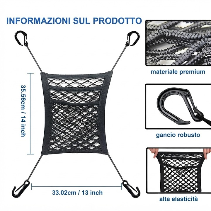 Rete Barriera/Organizzatore Auto per Cani e Bambini
