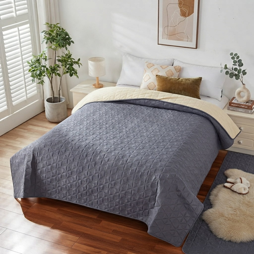 Copridivano per Cani Impermeabile, Coperta Impermeabile per Cani, Protezione per Mobili per Bambini, Bambini, Cane, Gatto, Fondo Antiscivolo (Grigio, 132-208Cm(1 Pack))