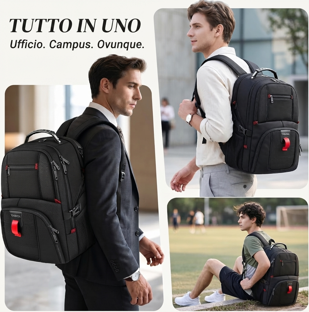 Zaino da Viaggio e Lavoro, Porta PC 17 Pollici YOREPEK
