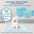 100 Tappetini/Traversine Igienici per Cani 33x45 cm, Assorbenti a 5 Strati Pura Zampa