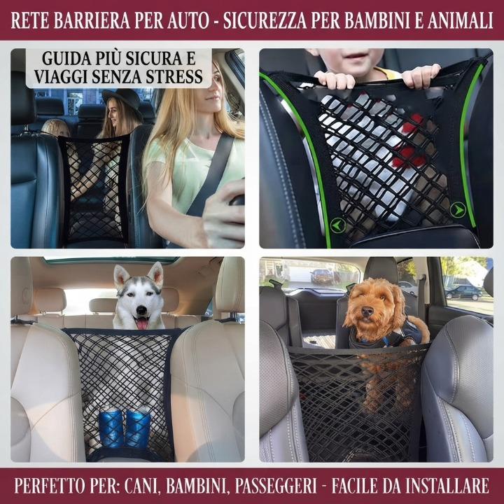 Rete Barriera/Organizzatore Auto per Cani e Bambini