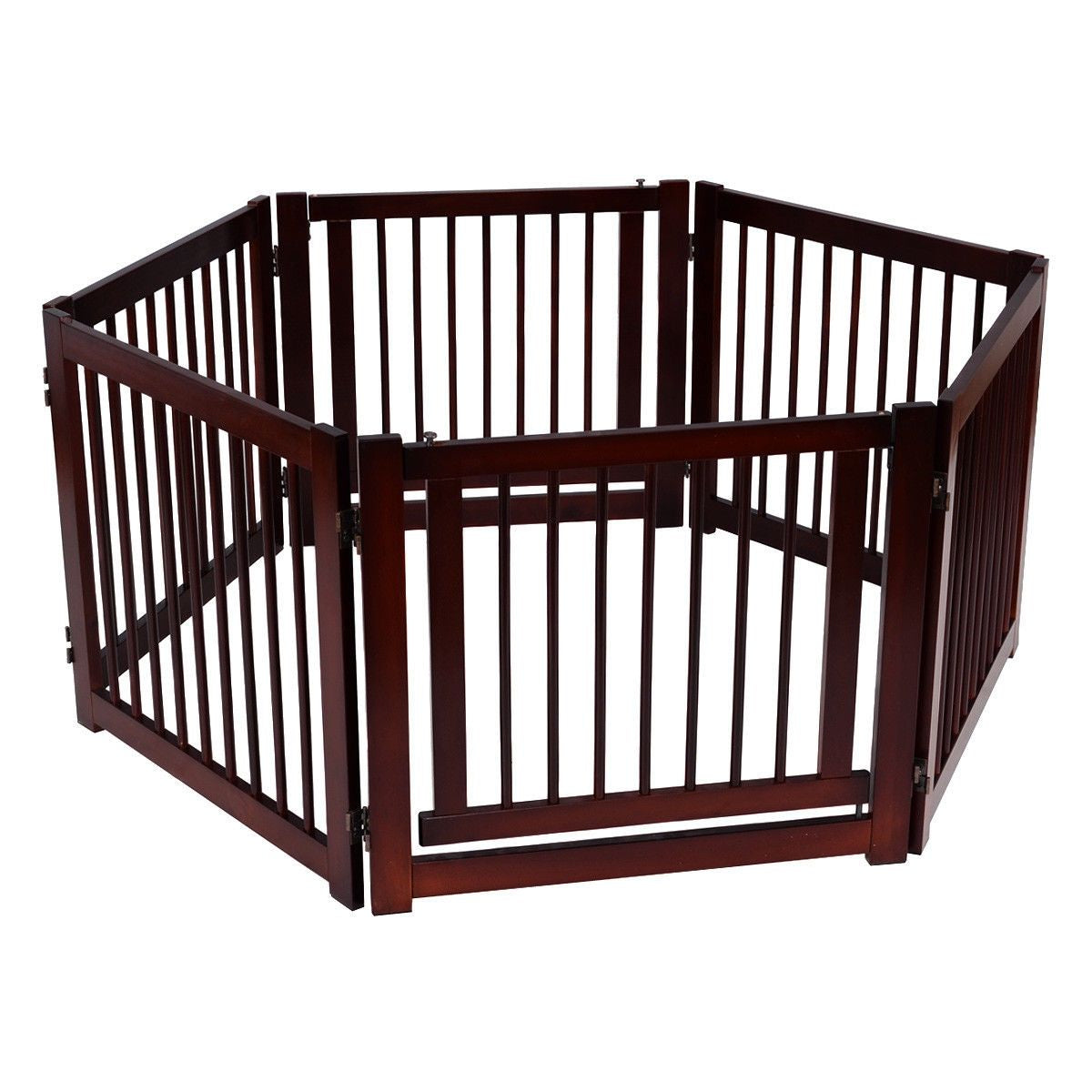 Cancello per Cani Pieghevole 3 Pezzi Cancelletto Di Sicurezza per Animali Domestici 206X61X1,8Cm
